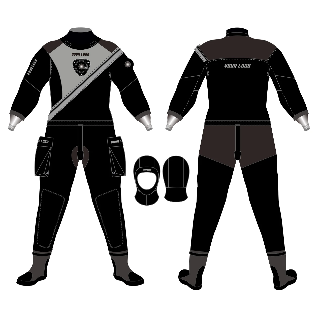 

STLF Factory Custom 3 Layer Nylon Diving Drysuit for Men Waterproof Neoprene Kayaking Equipment Dry Suits