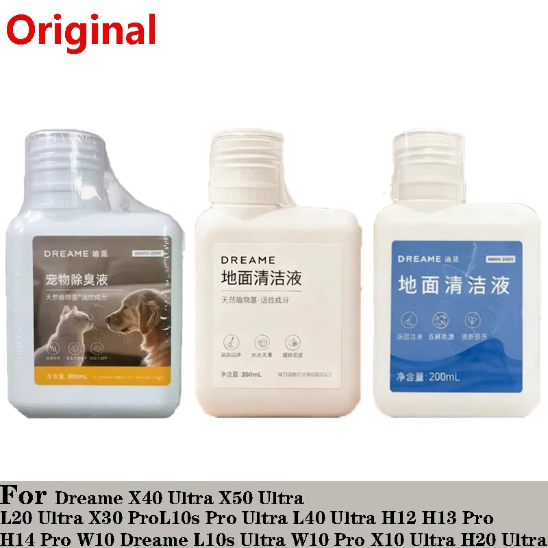 Oryginalny płyn czyszczący Dreame L40 Ultra AE / X40 Ultra / L10s Ultra Gen2 / X50 Ultra / H12 Pro / W10, części i akcesoria, 200ml