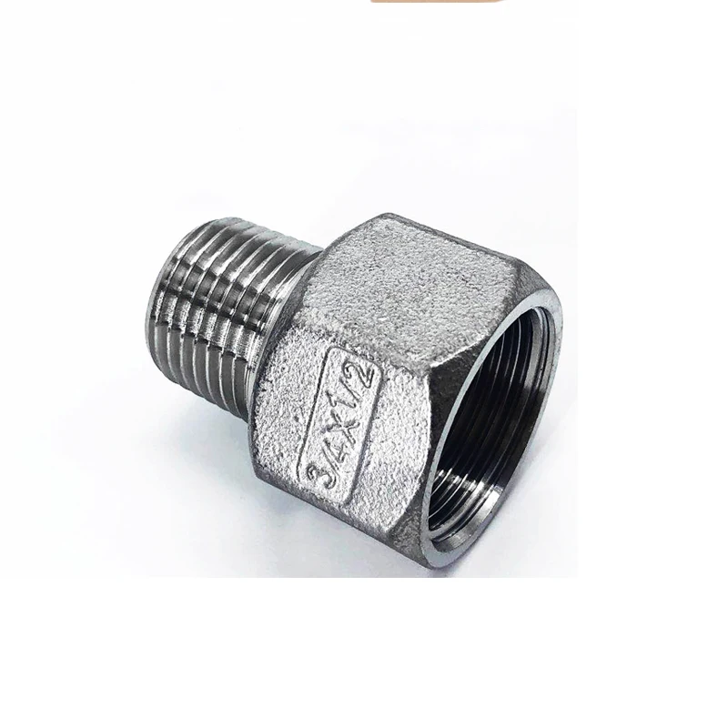 

1/4" 3/8" 1/2" 3/4" 1" 1-1/4" 1-1/2" BSP Female To Male Thread 304 Stainless Steel Socket Reducer Pipe Fitting Connector Adapter