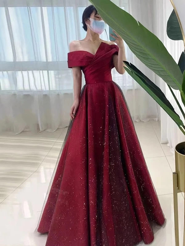 elegant-sexy-one-shoulder-wedding-dress-for-bride-new-2026-summer-slimming-gown-floor-length-polyester-fiber-short-sleeve