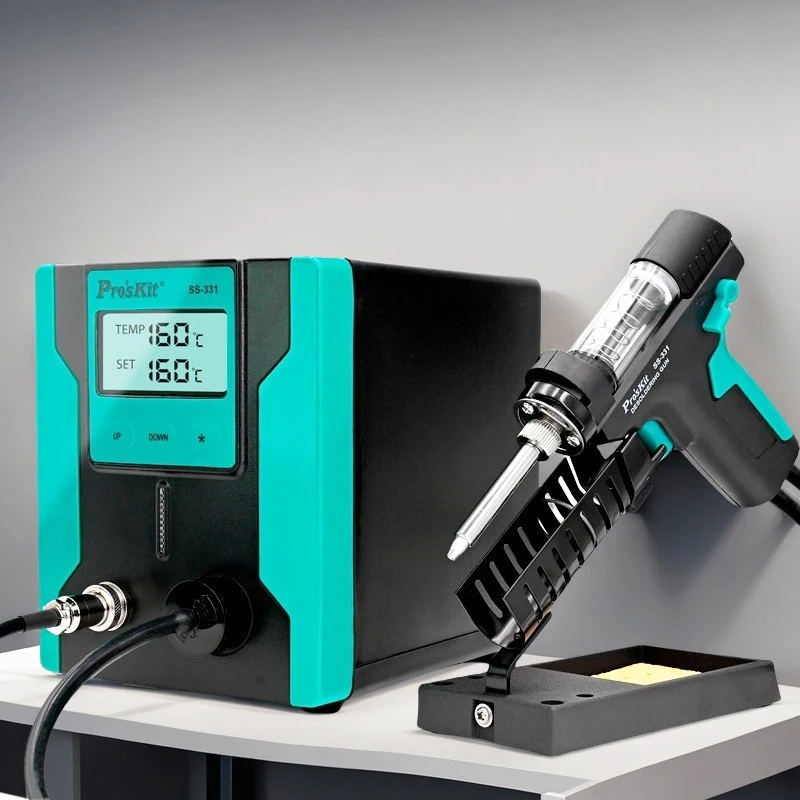 Pro'sKit SS-331H Pompa dissaldante elettrica digitale LCD BGA Dissaldatura Aspirazione Saldatura sottovuoto Ventosa Pistola Auto Sleep