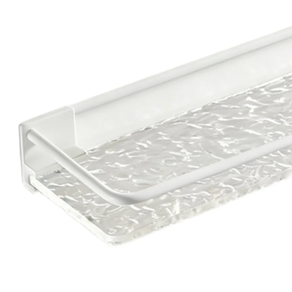 Minimalist Glass Shelf for Bathroom Wall Space Optimization No Screw Drilling Required 30cm L x 10.5cm W x 11cm H
