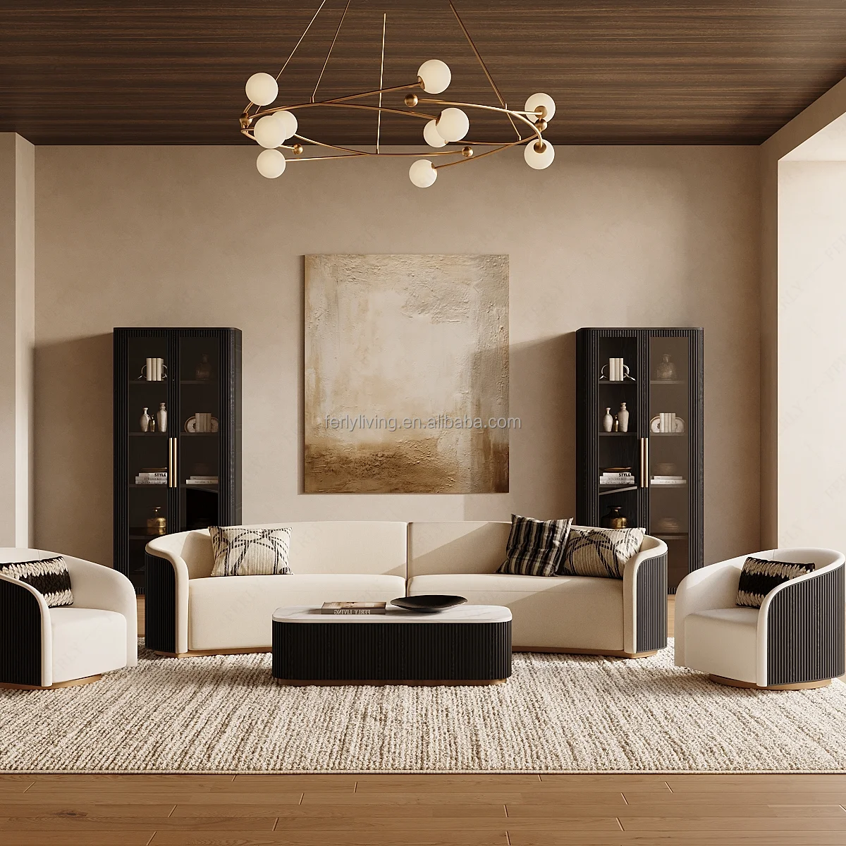 

Роскошный современный секционный диван FERLY, плюшевый диван для гостиной, мебель для дома и гостиной