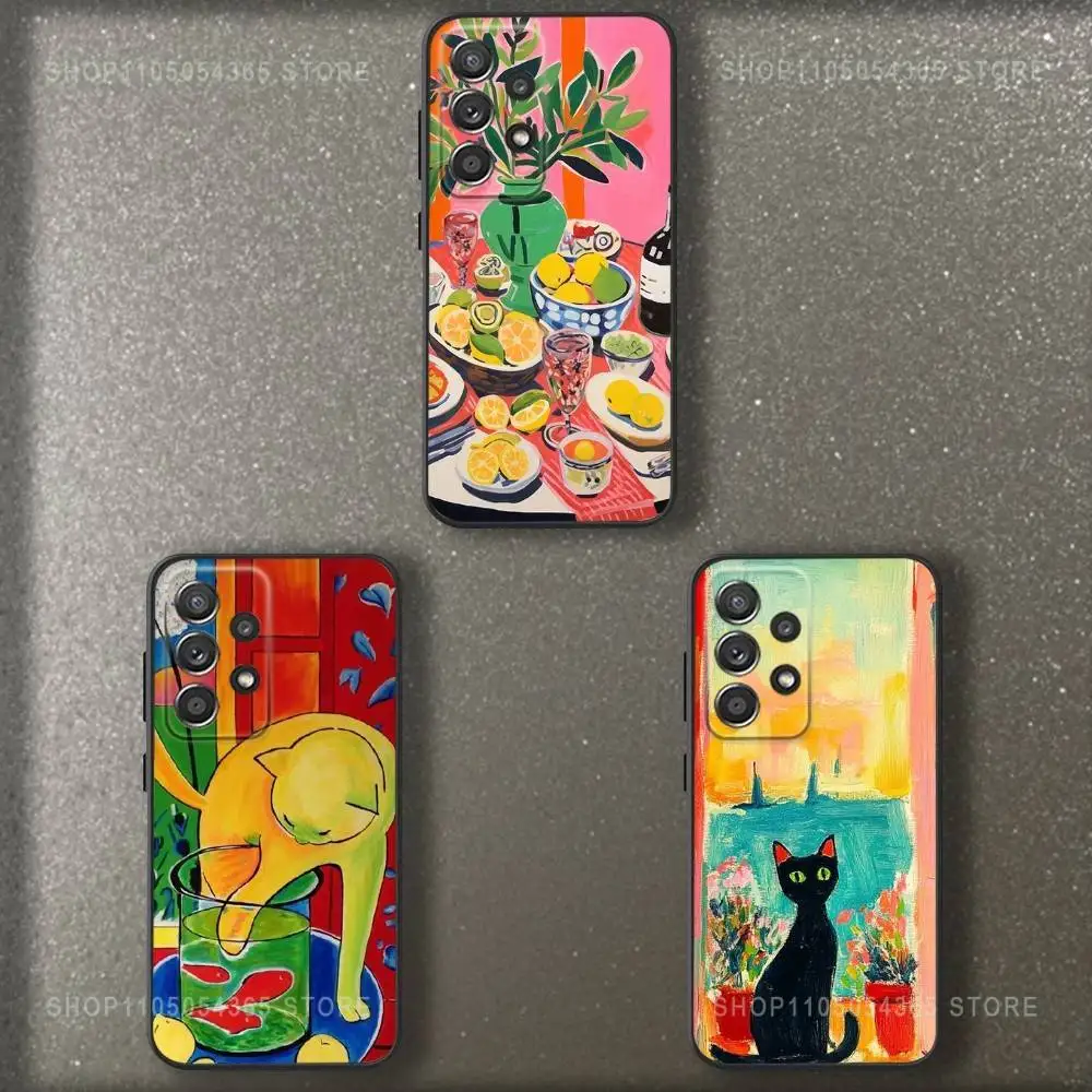 

H-Henry Matisse Painting Phone Case For Samsung S 25,24,23,22,30,21,10,9,Ultra,Plus,Lite,FE,4,5 G Soft Black Case