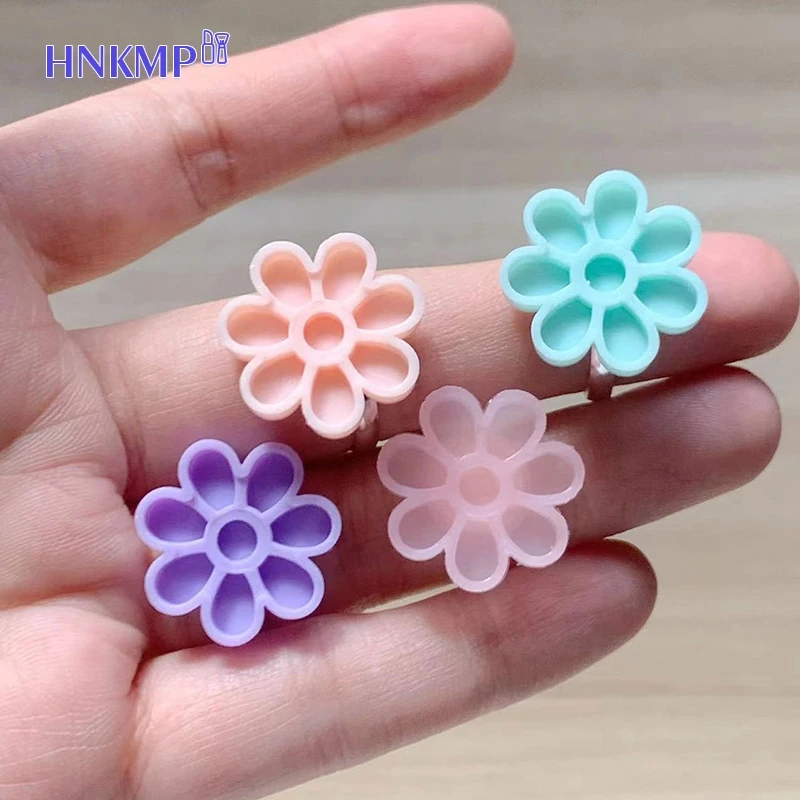 100Pcs Flower Beauty Eyelash Extension Glue Cups Pink Delayed Cup Grafting Eyelash Makeup Tool Tattoo Adhesive Pigment Cups