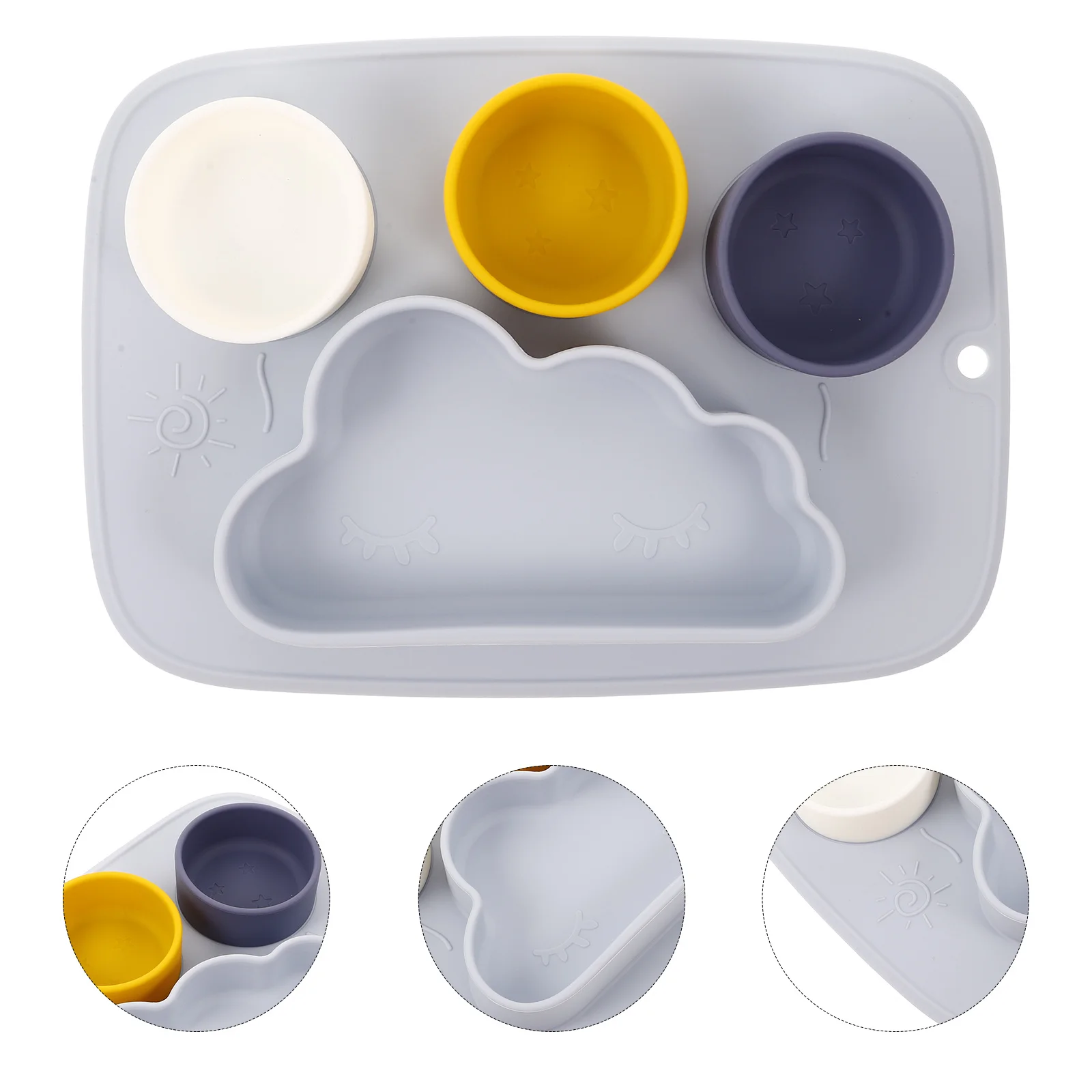 

Suction Plate for Baby Divided Food-Grade Silicone Feeding Bowls Nonslip Microwave Dishwasher Oven