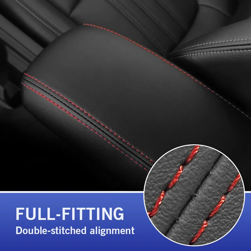 

New for Toyota Corolla 2014-2018 Center Console Lid Armrest Box Cover Leather Protector Accessories Black Red