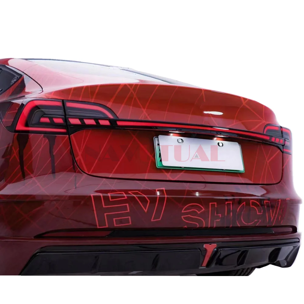 For Tesla Model 3 Model Y 2016-2023 Auto Rear Brake Lights Starlink Cross Taillight Safety Lamp Turn Signal Exterior Accessories