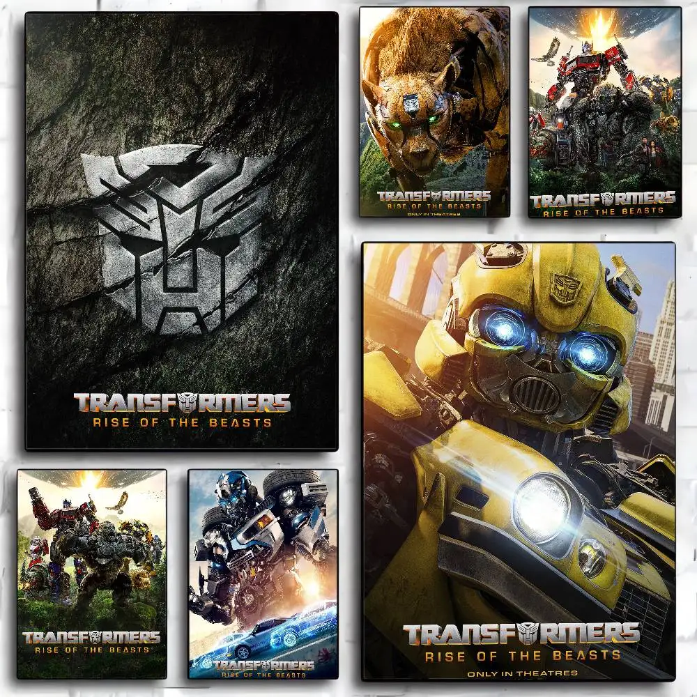 Pósteres de Anime de Transformers de película clásica, carteles Retro de arte de pared de calidad HD pegajosos para decoración de habitación Kawaii del hogar