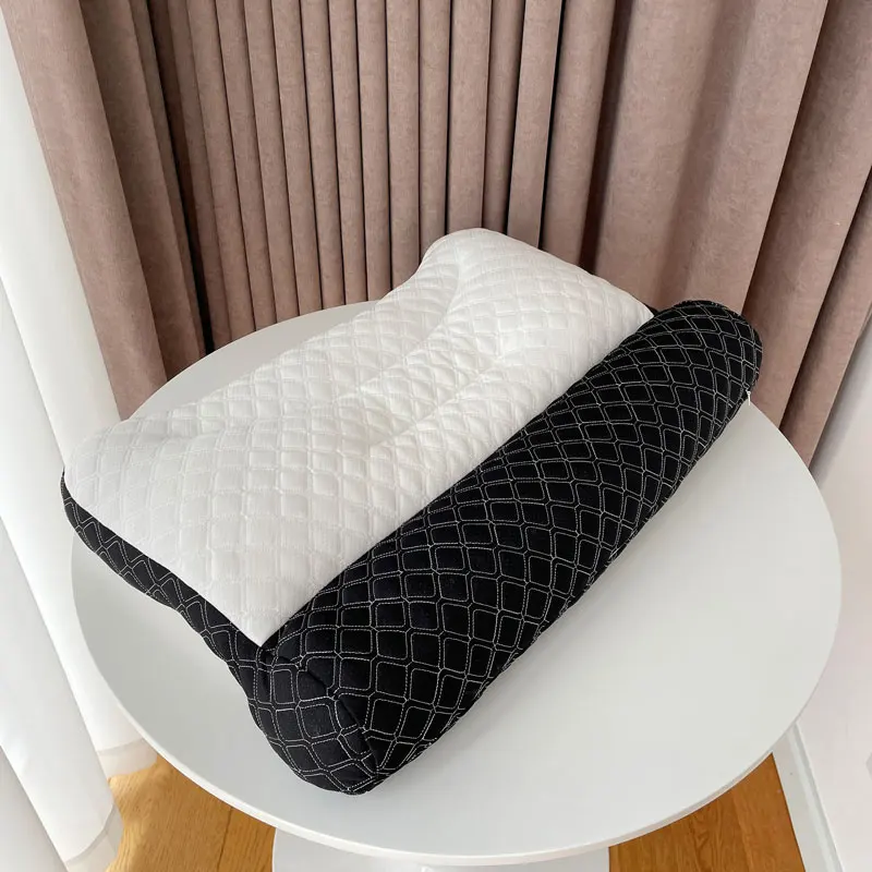 2025 Bedroom Soft Ergonomic Orthopedic Pillow Sleeping Neck Support Cervical Massage Pillow Core Quality Cotton Fabric Protect