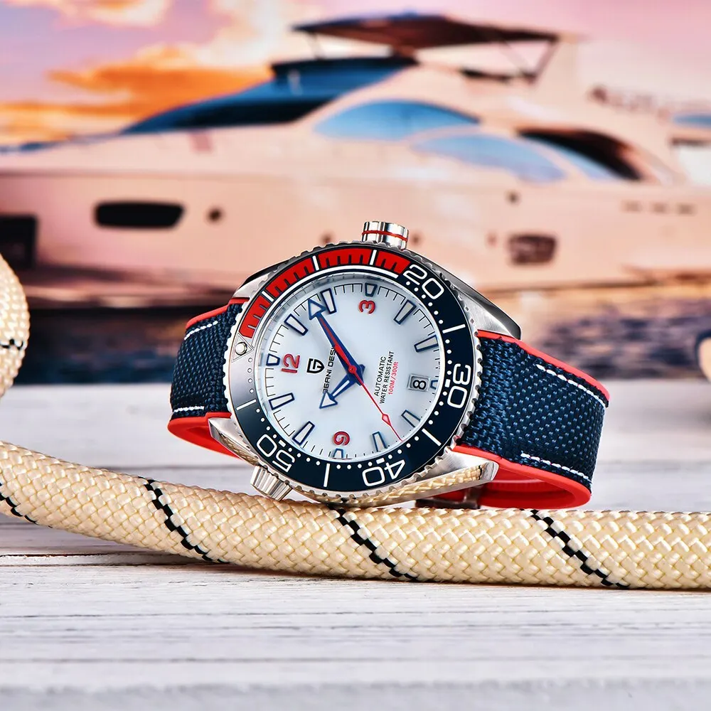 PAGANI DESIGN Classic Luxury Men Automatic Watch Sapphire Glass Mechanical Wristwatch Stainless Steel 100M Waterproof Watches