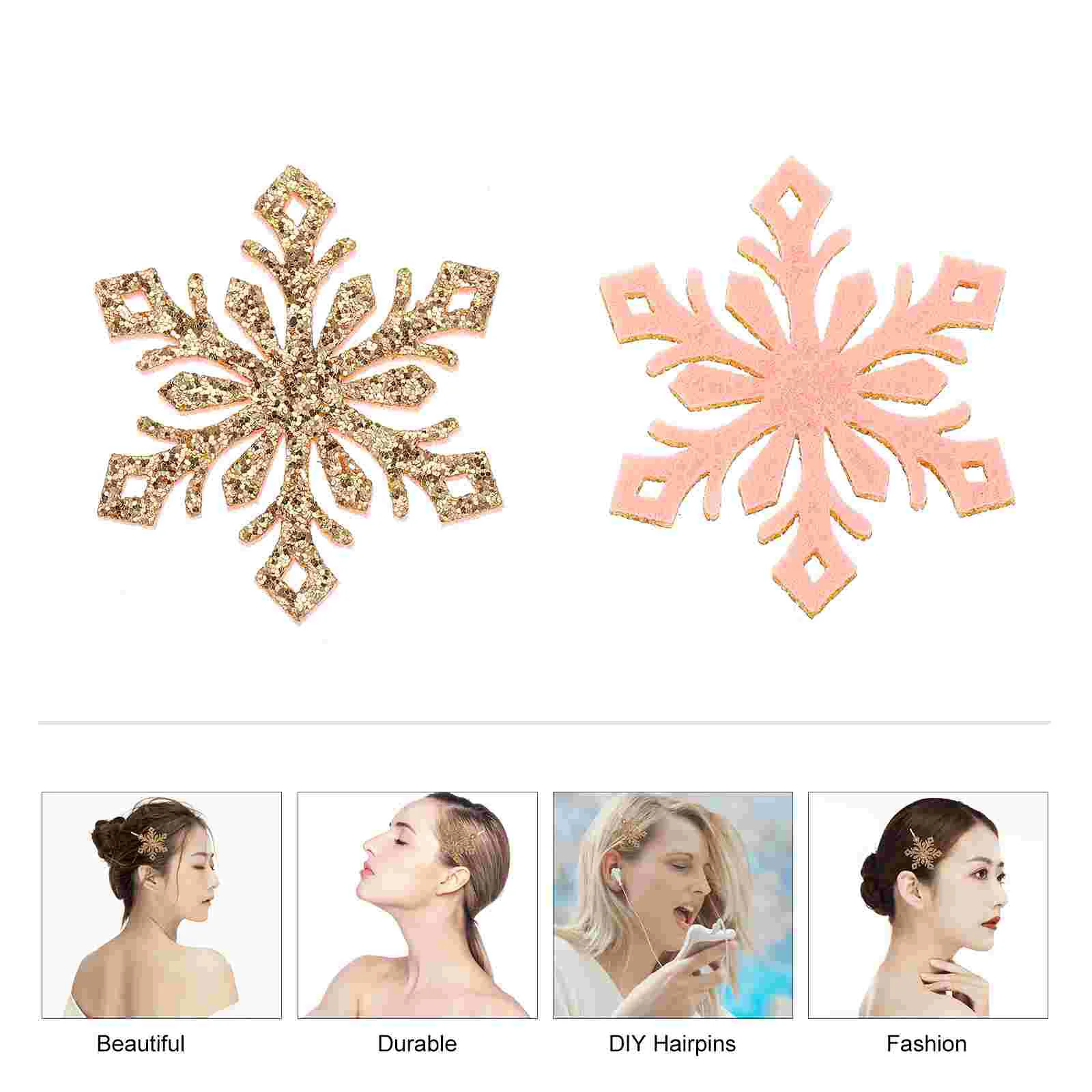 30 Pcs Decor DIY Decorative Snowflakes Accessories Headdress Kid Hairpin Patches Material Accessory Golden Jewelry Child