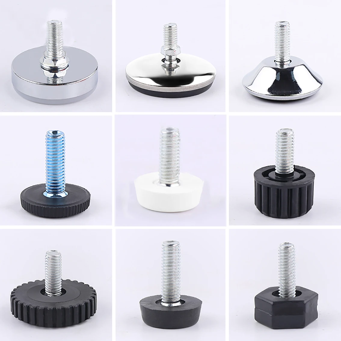 Adjustable Leveling Chair Leg Feet M6 M8 M10 Furniture Mat Screw-in Base Sofa Bed Cabinet Table Floor Protector Anti-slip Pad