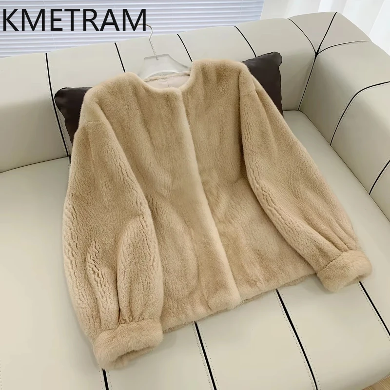 Natural Mink Fur Coat Women Luxury New in Outerwears 2024 Winter Clothes Woman Trending Fashion Short Fur Jacket шуба женская