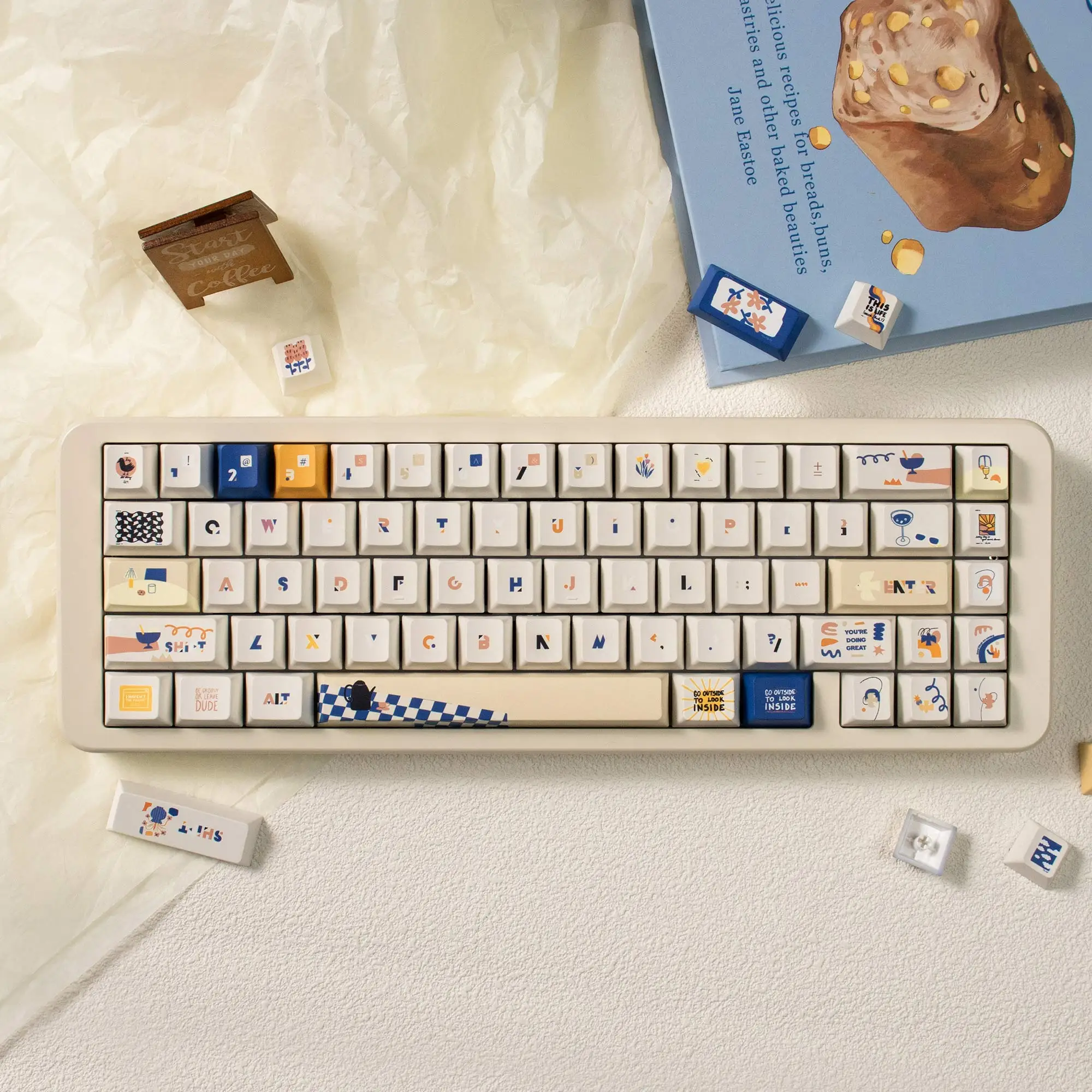152 Keys Original Heterotopia Theme Keycaps Cherry Profile Five Side Dye-Sublimation PBT Keycaps For MX Mechanical Keyboard