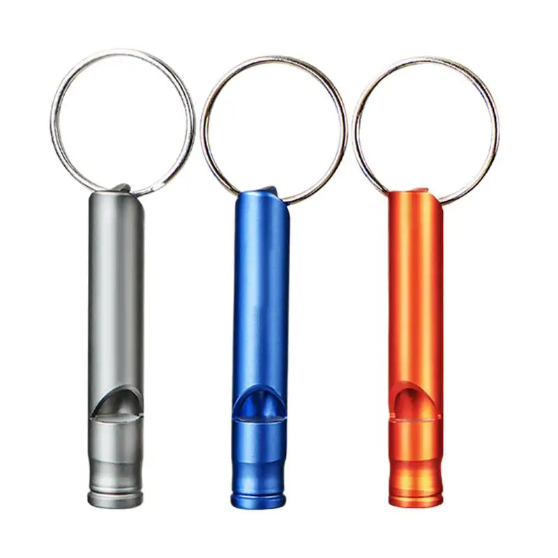 Survival Whistle 120dB Aluminum Alloy Rescue Whistle Safety Whistle 3 Pieces Survival Whistle Loud Crisp Sound Coaches Whistle