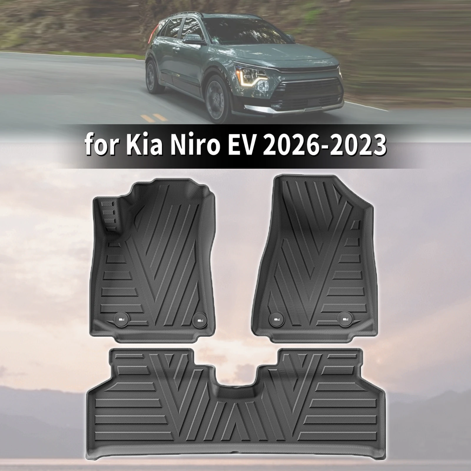 for Kia Niro EV E-Niro 2026 2025 2024 2023 Custom Fit TPE Car Trunk Mats Quick Clean Non-Slip Bottom All Season Use Accessories