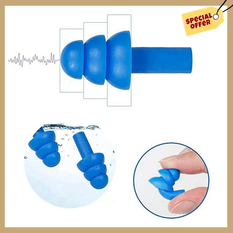 ソフトシリコン耳栓防水水泳耳栓再利用可能なノイズリダクション睡眠耳栓聴覚プロテクター-WMAN