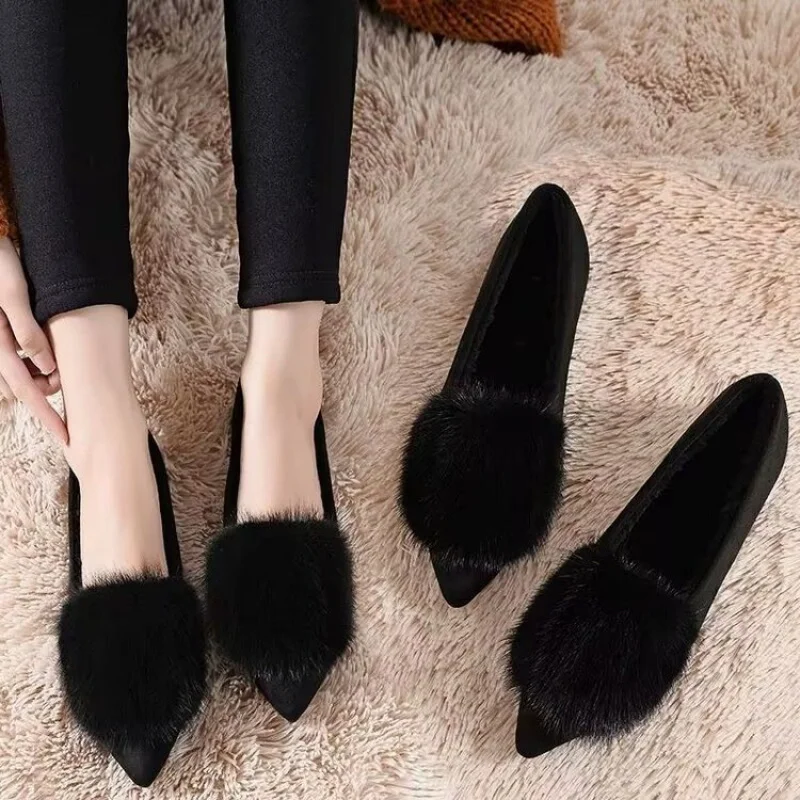 

Женские туфли из искусственной кожи с острым носком, на плоской подошве, повседневные, удобные, для ходьбы, с мягкой подошвой, на низком каблуке до 3 см