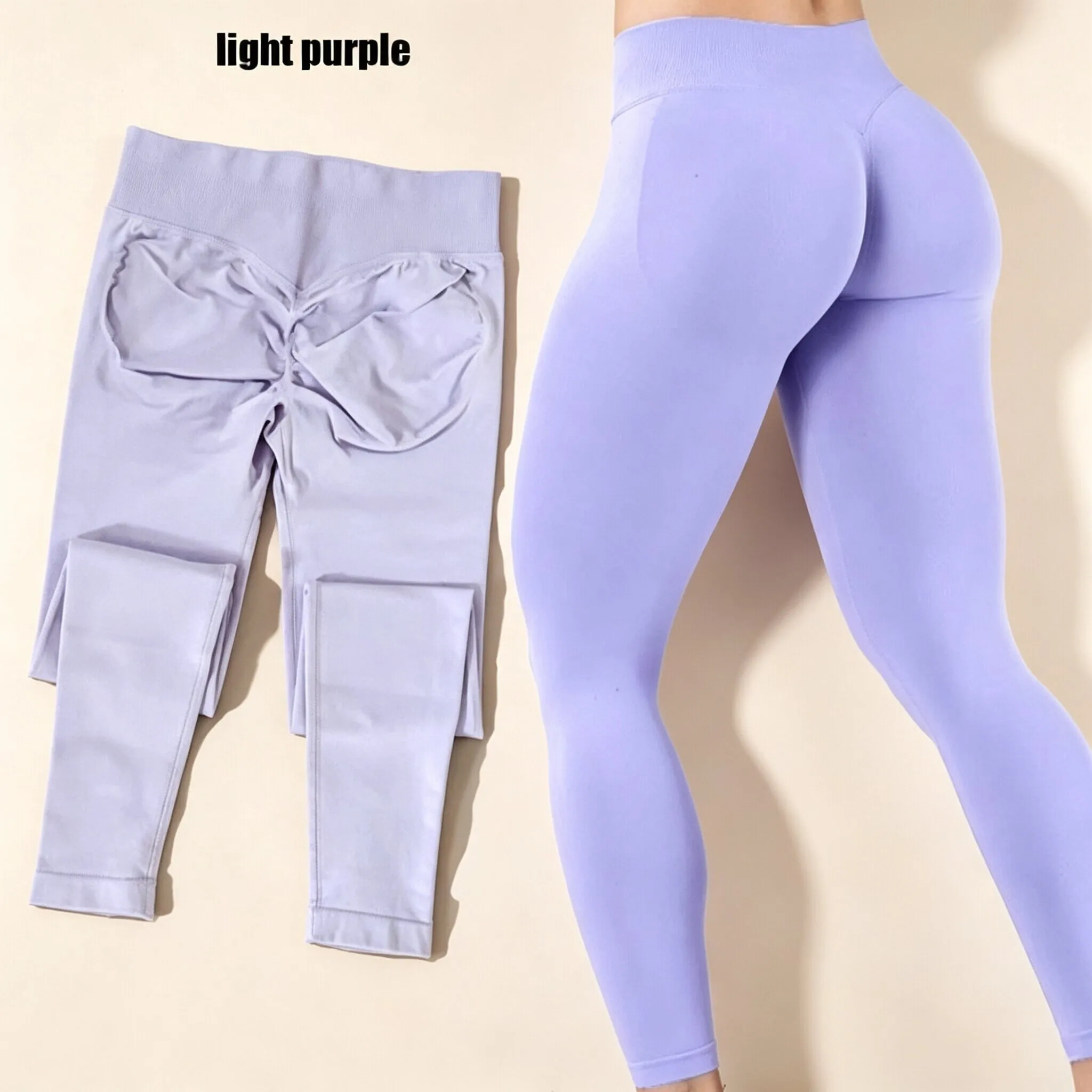 Dneyf 1D-3Y-2F Nahtlose Yoga-Leggings mit Po-Lifting-Effekt für Damen, hohe Taille, hohe Dehnbarkeit, schnelltrocknend, ideal zum Training, Laufen, für das Fitnessstudio und als lange Sporthose. – Detail 23