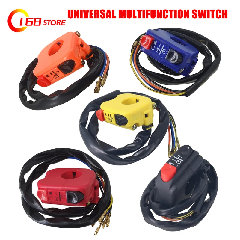 

Motorcycle Handlebar Switch Vintage Flame-Out Switch Starter LED Headlight Double Flash Switch Universal ATV Tuning Accessories