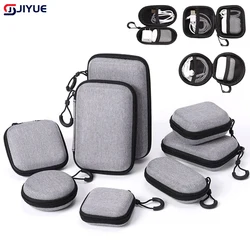 Mini Grey Digital Product Storage Bag Data Cable Storage Bag U Stick Storage Case Shockproof Protective Case Zipper Pouch