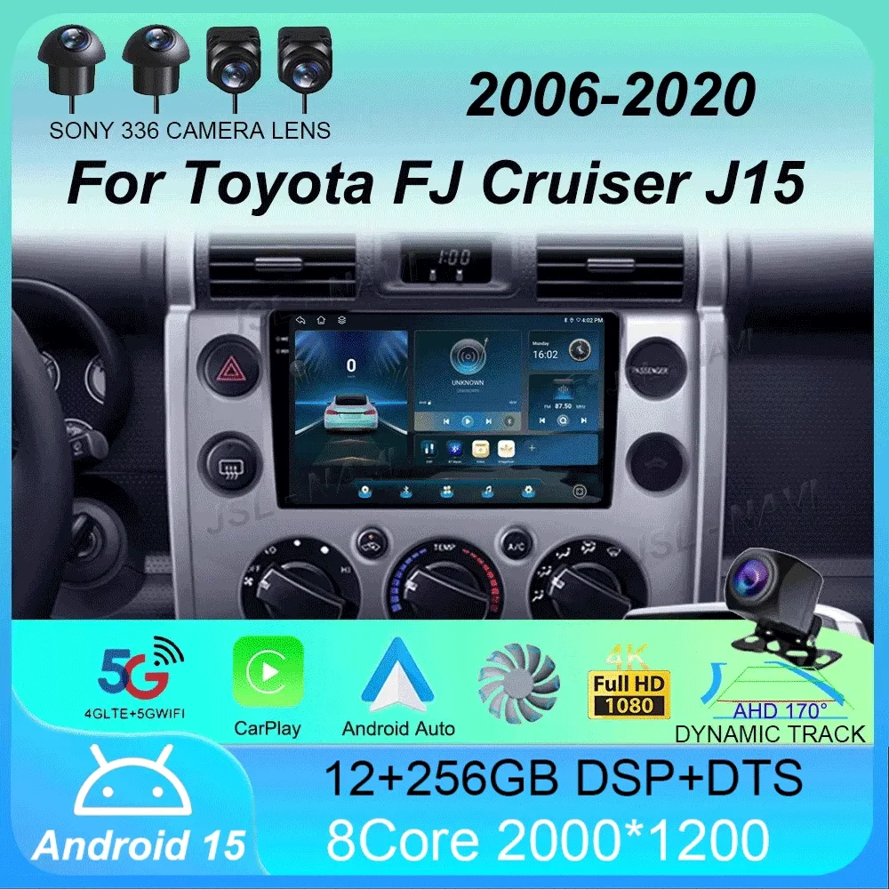 

Car Radio Android15 For Toyota FJ Cruiser J15 2006 2007 2008 2009 2010 2012 - 2020 Navigation GPS Multimedia Video Player Stereo