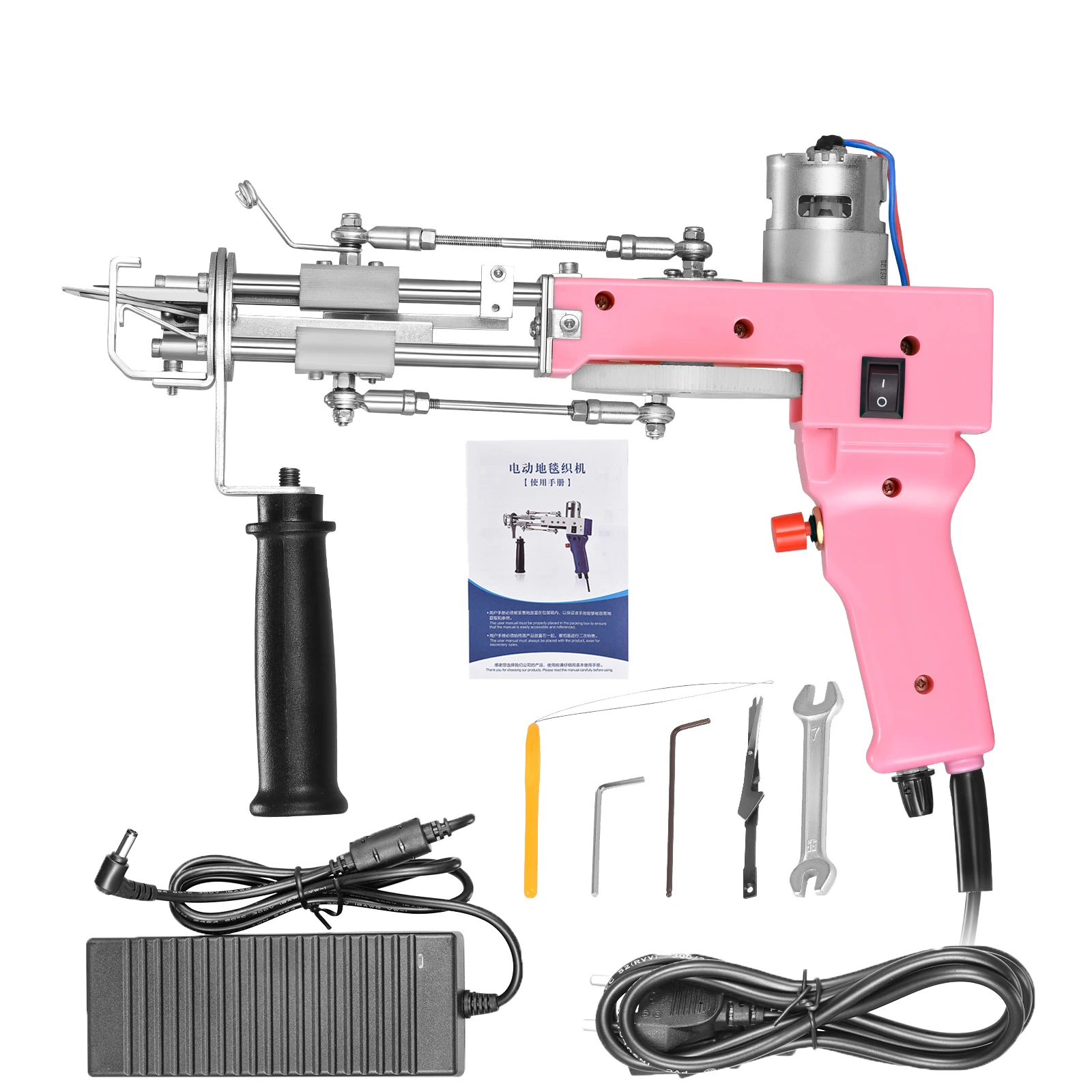 

2 IN 1 Tufting Gun Electric Carpet Rug Weaving Knitting Machine Gift For DIY Knitting Crochet 100V-240V Wool Base Cloth