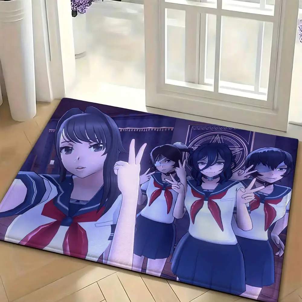 Anime Y-Yandere Simulator Floor Mat Soft Non Slip for Entry Door Bathroom Indoor Home Decorative Carpet