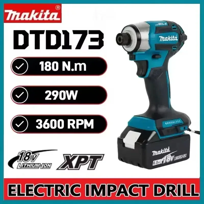 

Аккумуляторная ударная отвертка Makita DTD173, бесщеточная, для сверления, беспроводной электроинструмент, совместимый с аккумуляторами Makita