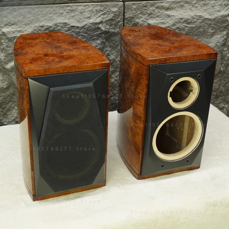 6.5-inch 8-inch Waist Drum Speaker, Solid Wood Drum Waist Curvature Audio Empty Box, Beveled Piano Paint Highlight