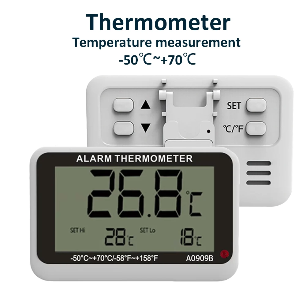 0909B wyświetlacz cyfrowy LCD kuchnia lodówka zamrażarka termometr kuchenny z magnesem Min Max wyświetlacz importowany ruch do domu