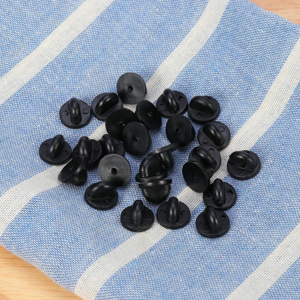 200Pcs Plastic Pin Backs Replacement for Lapel Pins Tie Tacks Jewelry Making DIY Crafts Home Shop Use 11x7mm