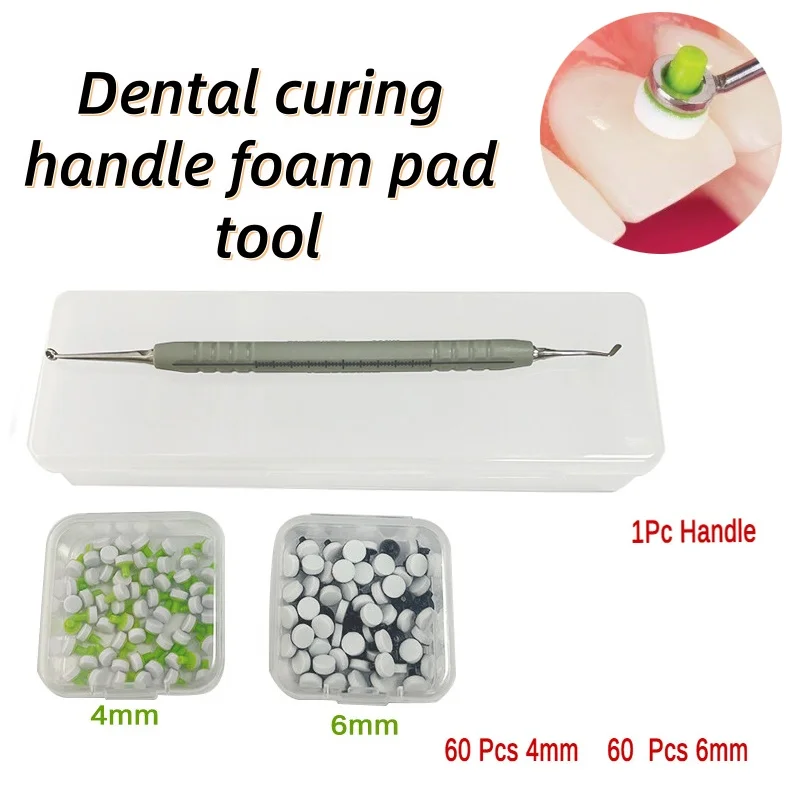 

Dental curing handle foam pad tools/Light Cure Resin Filling Spatula Mixing Handle and Foam Pads Kit Teeth Whitening Tool