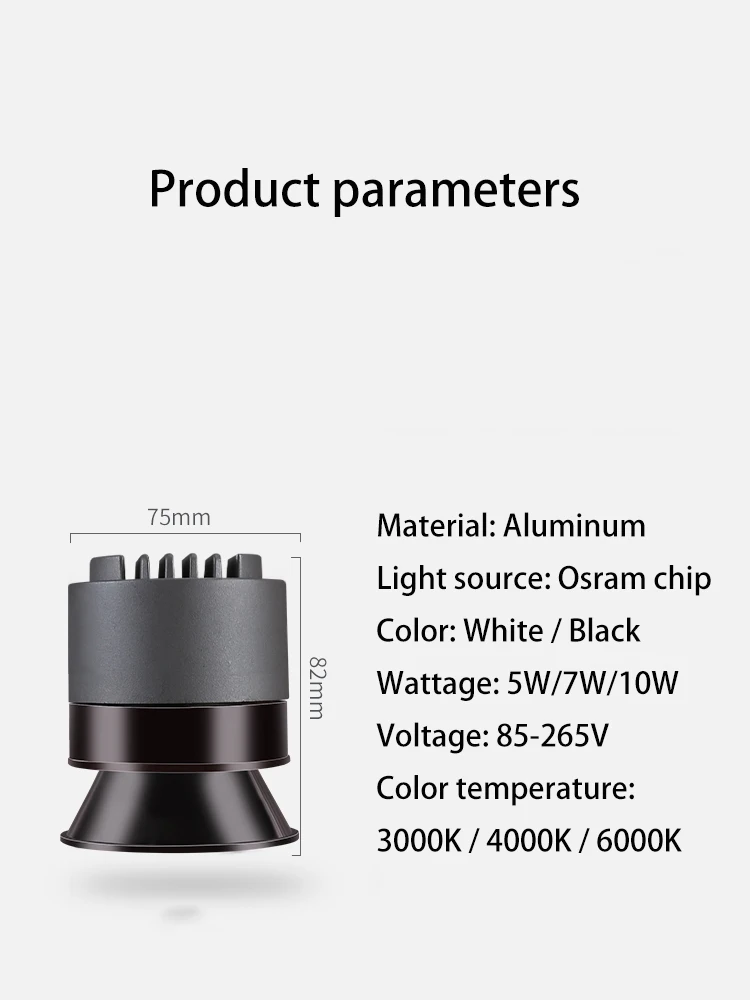 SYL Led Borderless Spotlights Dimmable ZigBee Spot Light COB Embedded Foco Smart Ceiling Lamp White Black For Home Room Indoor