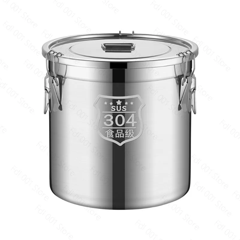 Stainless Steel Airtight Canister, Three Clips with Silicone Seal, for Liquor and Cooking Oil,  304 Food-Grade Steel