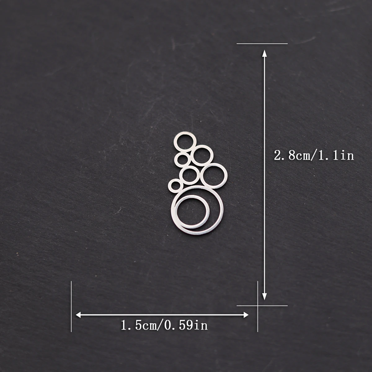 3pcs Round Large and Small Ring Link Line Charms for Jewelry Making Bracelets Earrings Stainless Steel Pendant diy Accessories