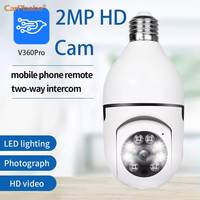 Carpbaba V360Pro V360 Light Bulb E27 Wireless IP WiFi 1080P Panoramic 360 PTZ Home Security Baby Pet CCTV Monitor Camera
