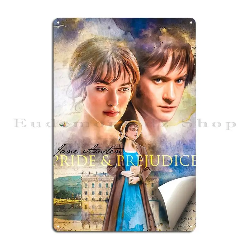Pride And Prejudice Jane Austen Metal Sign Designs Poster Wall Decor Funny PaintingTin Sign Poster