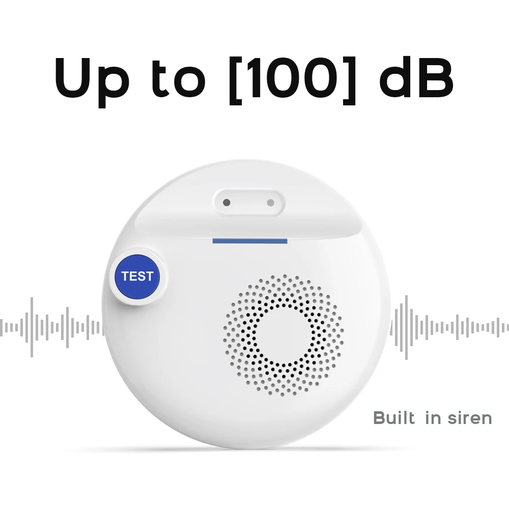 스마트 누수 경보기 WiFi 물 감지기 투야 앱 원격 제어 시스템 (음향 및 광 신호 포함) 주방 욕실 가정 보안용