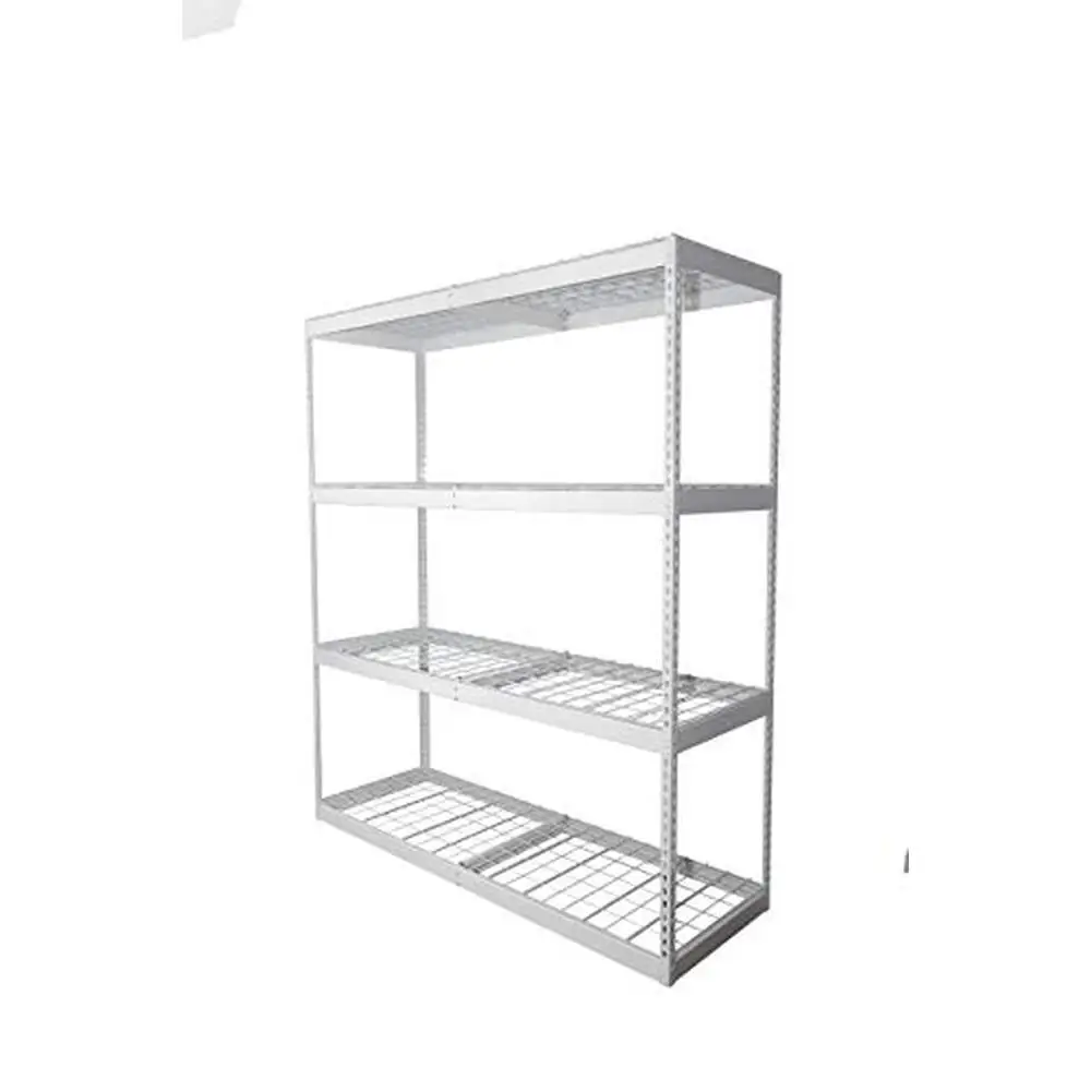 Adjustable Heavy Duty Steel Garage Shelving Rack 500 lbs per Shelf Easy Assembly Industrial Strength Floor Mount 24