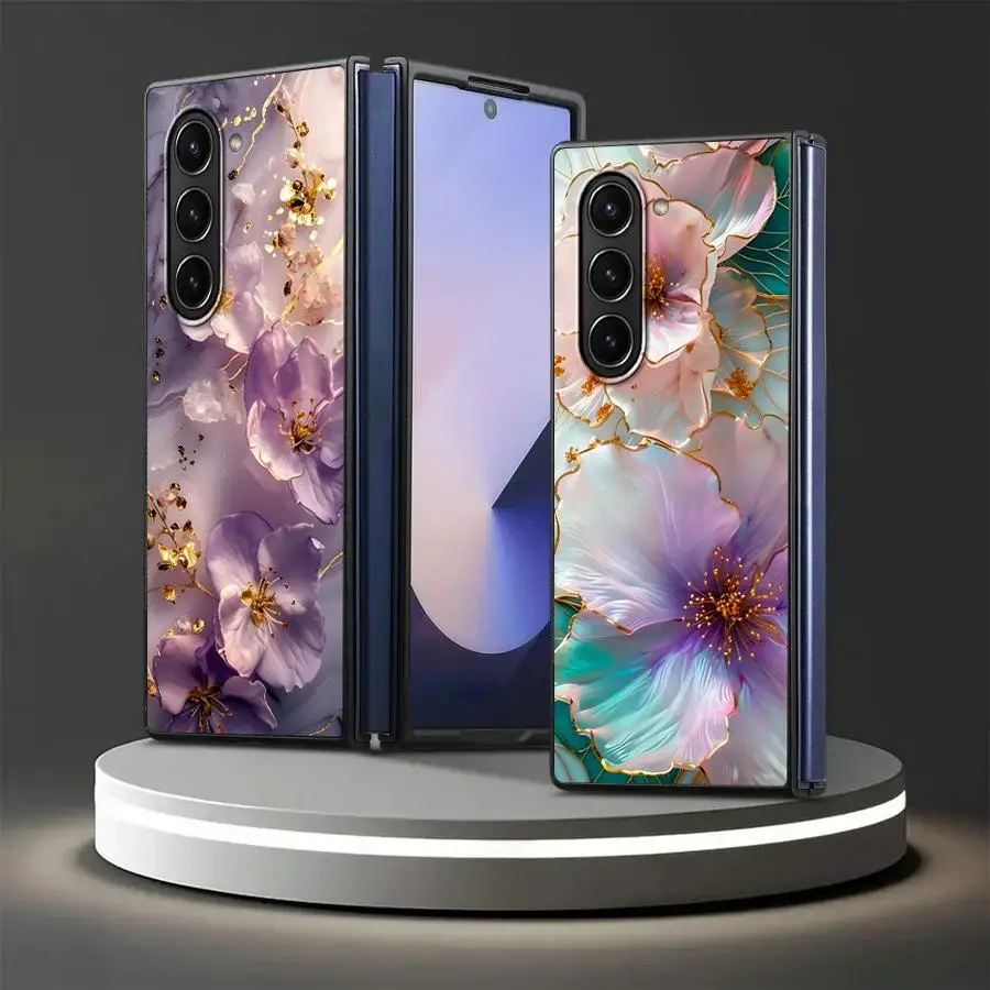 

Чехол для Samsung Galaxy ZFold7 ZFold4 ZFold3 Z Fold 7 6 5 4 3 ZFold6 ZFold5, задняя крышка для телефона, цветные цветы