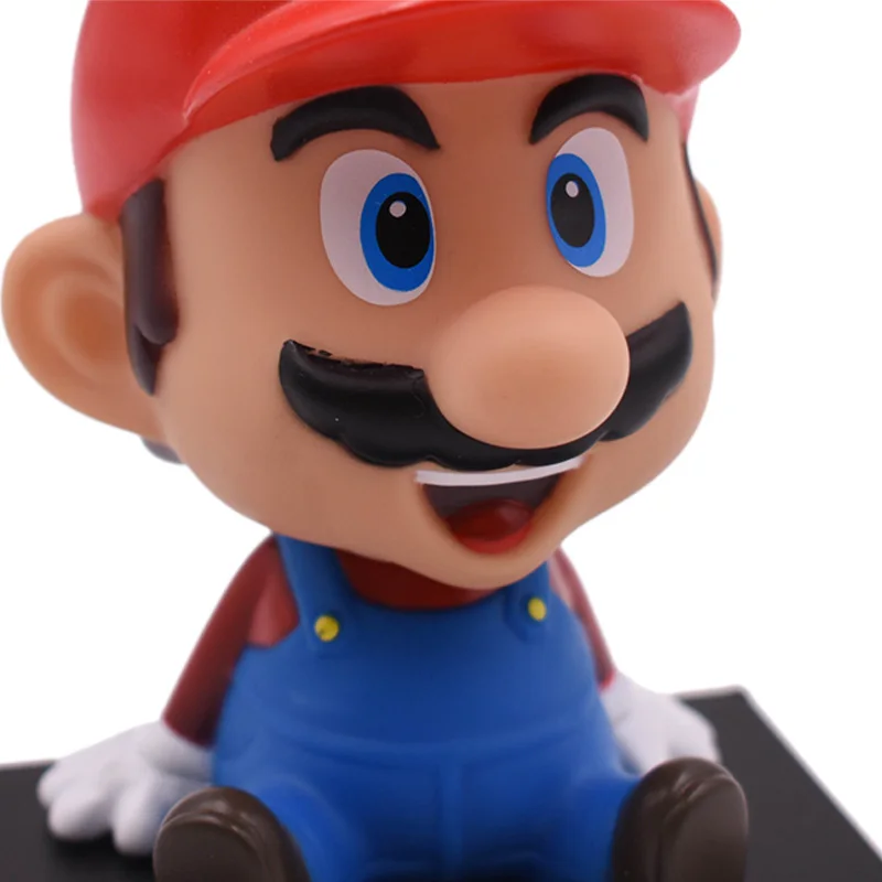 ตัวเลขการกระทํา Mario Luigi เขย่าหัวผู้ถือโทรศัพท์ตุ๊กตา PVC อะนิเมะอุปกรณ์ต่อพ่วงเขย่าหัวโทรศัพท์เครื่องประดับรถของเล่น