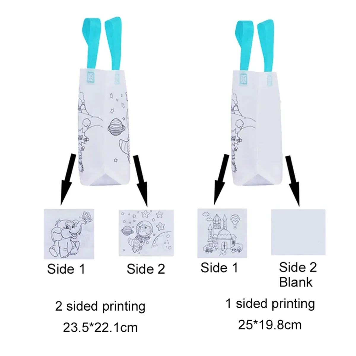 DIY Graffiti Bags with Coloring Marker Painting Non-Woven Gift Bags For Kids Arts Crafts Color Filling Drawing Toys For Boy Girl