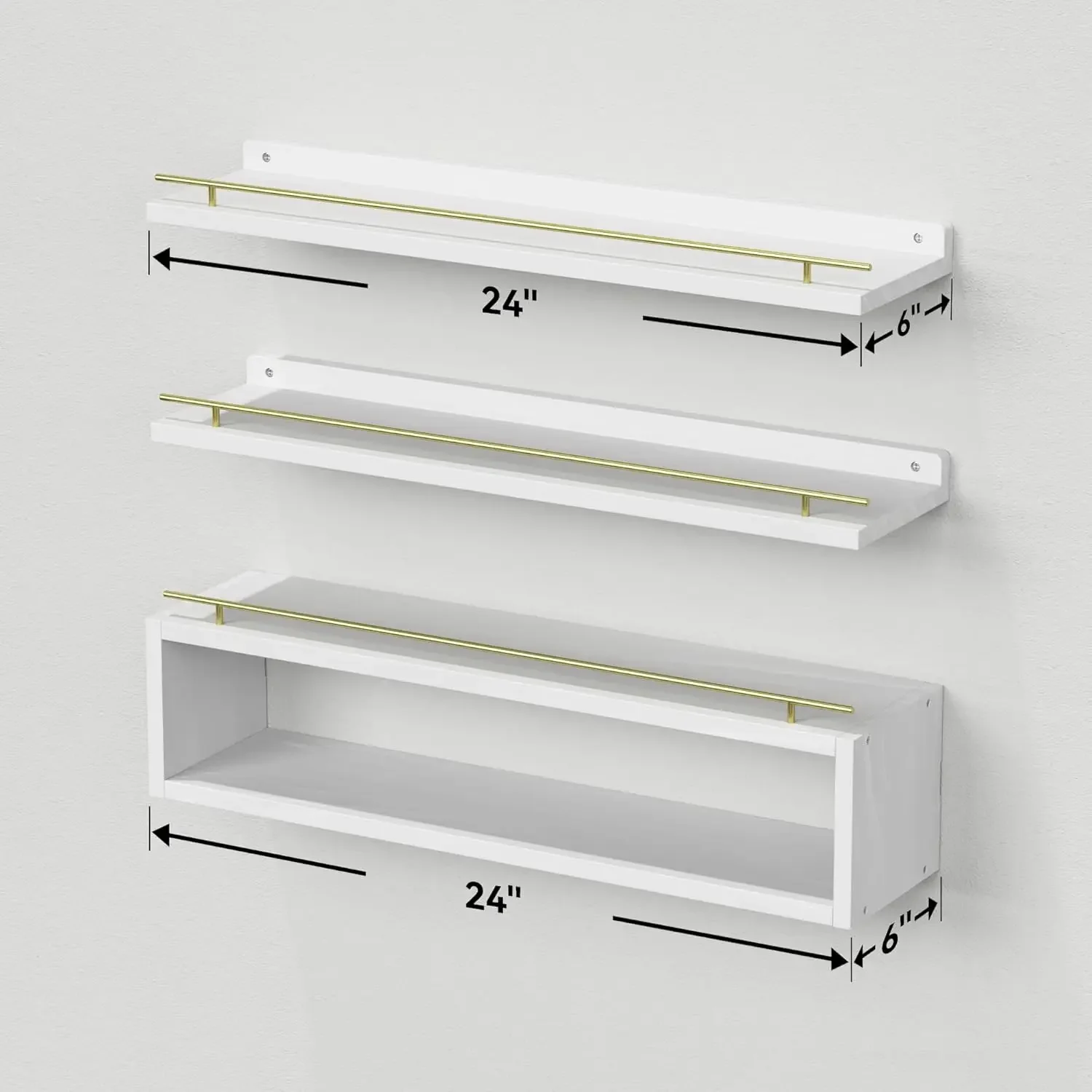 

Металлическая полка-куб 24 дюйма, современный настенный органайзер для минималистичного декора ванной комнаты и общежития