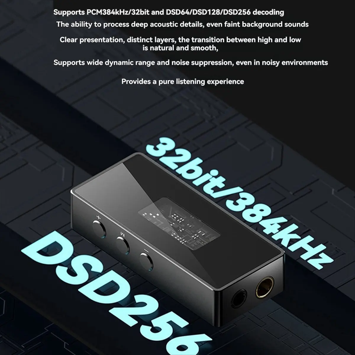 Special Offer-HIFI Digital Audio Converter Decoder 384KHz Dual Chip Amplifier 3.5mm+4.4mm Headphone Adapter Mobile Phone Audio