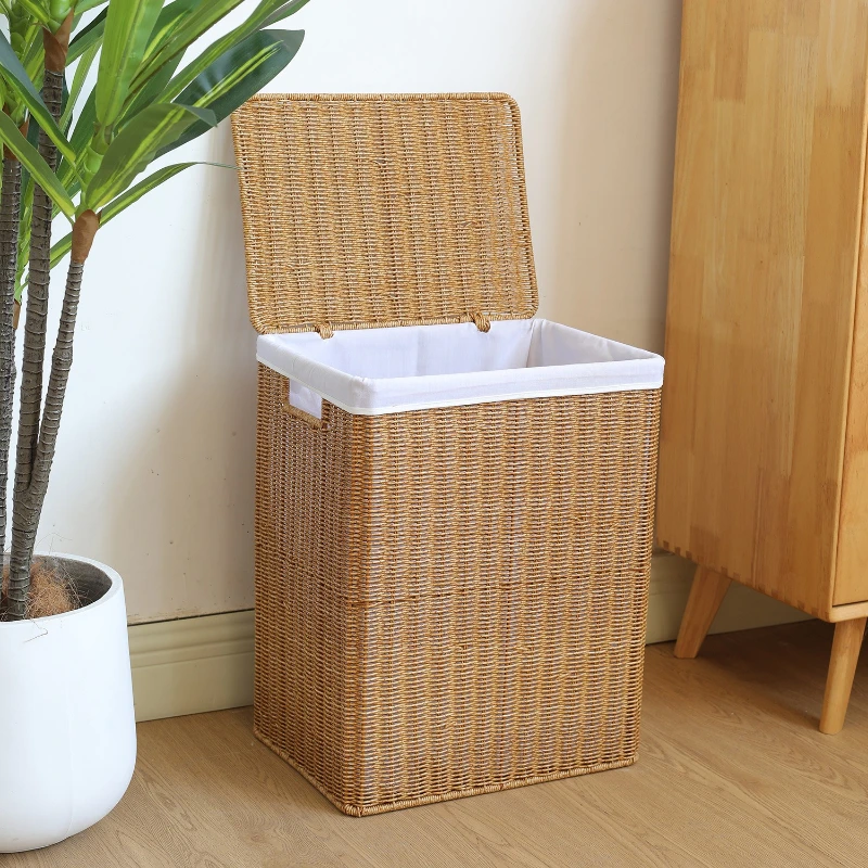 

Japanese-style imitation rattan room hotel dirty clothes basket sorting storage basket towel quilt cover storage