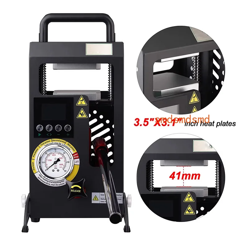 Hot sale2-Ton Electric Hot Stamping Machine (with Pressure Gauge) Heat Press with 3.5 x 3.1-inch Stamping Area High-Power Hot St