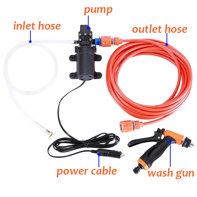 Bomba de pistola de lavado de coche, limpiador de alta presión, lavadora portátil, dispositivo automático de limpieza eléctrica, 12V