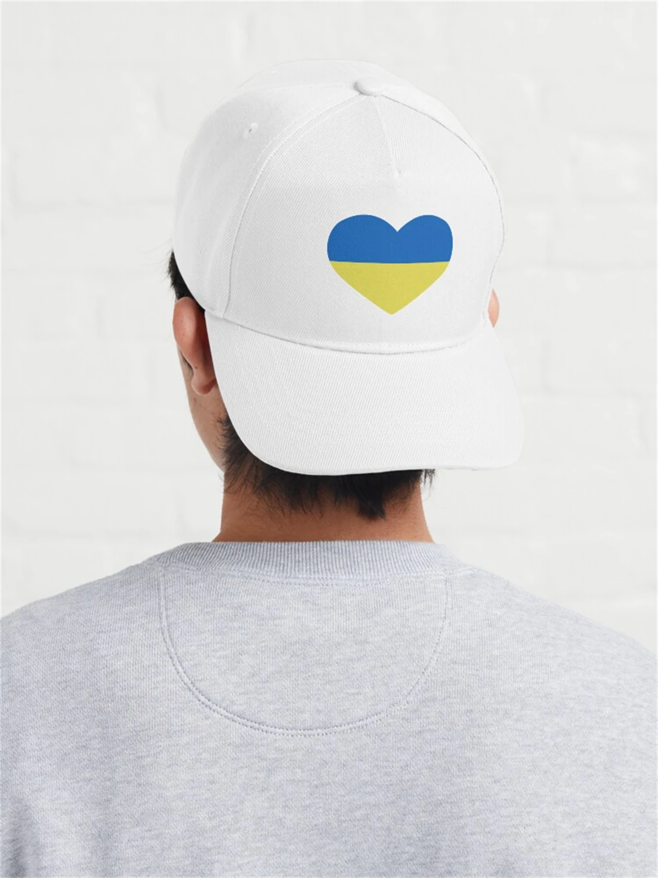 Warna bendera Ukraina topi anak-anak patriotik topi bisbol Cetakan klasik berbentuk Lima potong diperkuat puncak anak-anak S